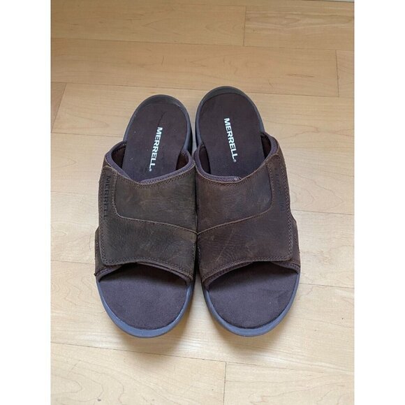 Merrell NEW brown Mens slides Sandals Size 8 &9 - Mismatch - Picture 2 of 7